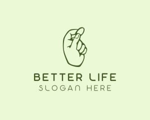 Green Coin Hand logo design