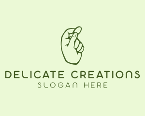 Green Coin Hand logo design