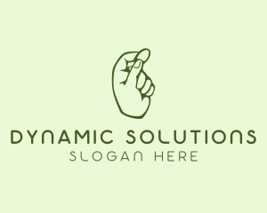 Green Coin Hand logo design