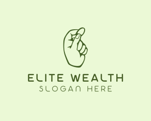 Green Coin Hand logo design