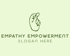 Green Coin Hand logo design