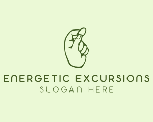 Green Coin Hand logo design