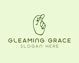 Green Coin Hand logo design