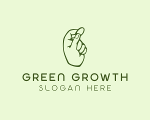 Green Coin Hand logo design