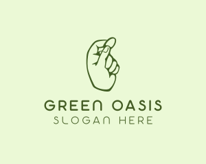 Green Coin Hand logo design