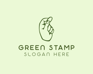 Green Coin Hand logo design