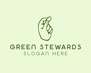 Green Coin Hand logo design