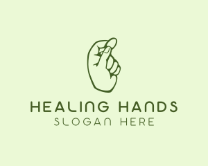 Green Coin Hand logo design