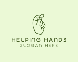 Green Coin Hand logo design