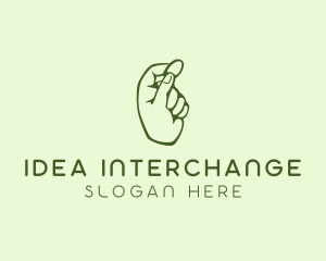 Green Coin Hand logo design