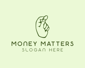 Green Coin Hand logo design