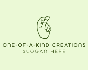 Green Coin Hand logo design