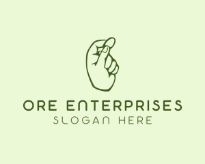 Green Coin Hand logo design