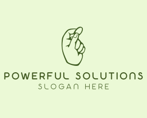 Green Coin Hand logo design