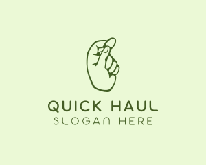 Green Coin Hand logo design