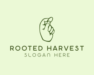 Green Coin Hand logo design