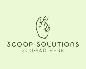 Green Coin Hand logo design