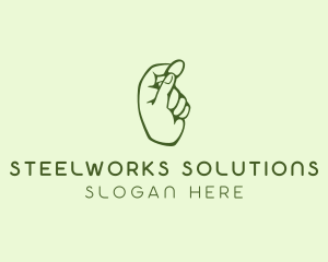 Green Coin Hand logo design