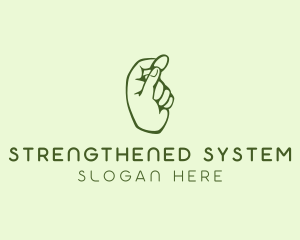 Green Coin Hand logo design