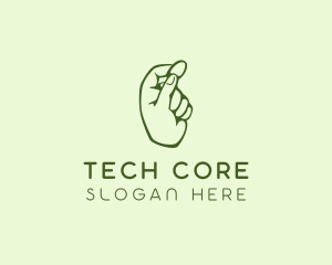 Green Coin Hand logo design