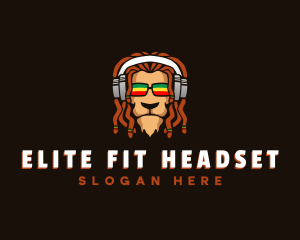 Headset Lion Dreadlocks logo design