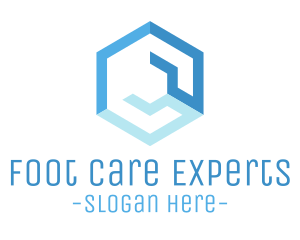 Blue Hexagonal Wrench logo design