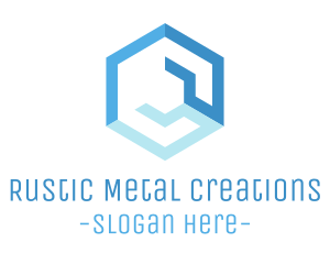 Blue Hexagonal Wrench logo design