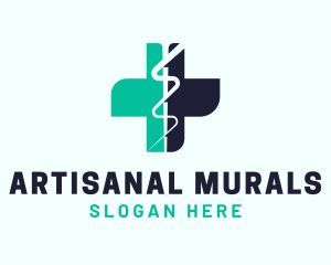 Medical Caduceus Cross logo design