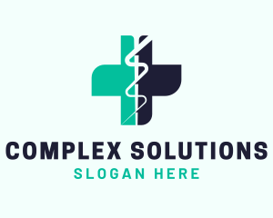 Medical Caduceus Cross logo design