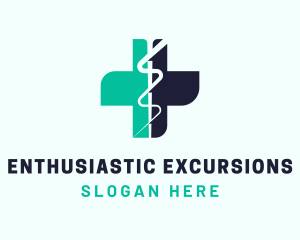 Medical Caduceus Cross logo design