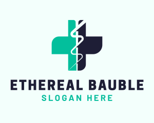 Medical Caduceus Cross logo design