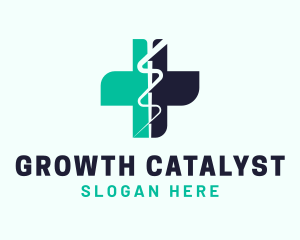 Medical Caduceus Cross logo design