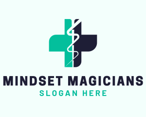 Medical Caduceus Cross logo design