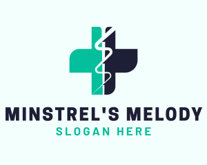 Medical Caduceus Cross logo design