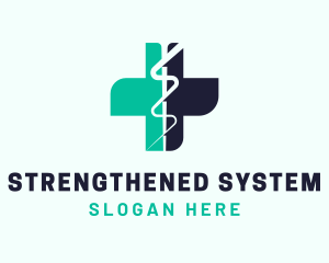 Medical Caduceus Cross logo design