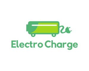 Green Electric Car Charger logo design