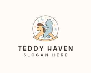 Teddy Bear Kiddie Horse  logo design