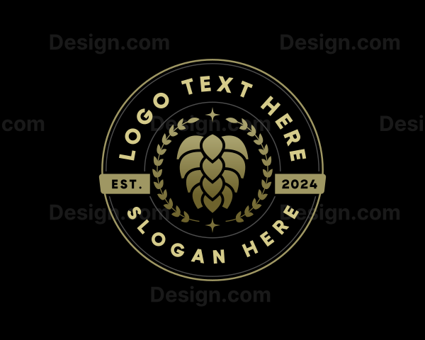 Beer Hops Wreath Logo