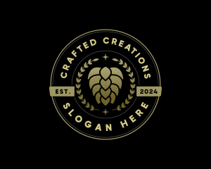 Beer Hops Wreath logo design