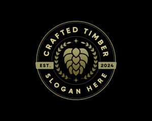 Beer Hops Wreath logo design