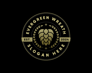 Beer Hops Wreath logo design