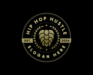 Beer Hops Wreath logo design