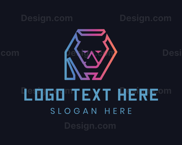 Geometric Gradient Rhino Logo