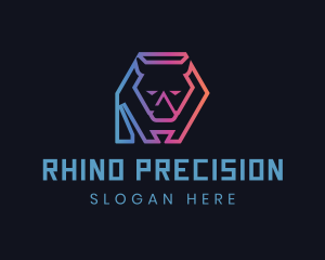 Geometric Gradient Rhino logo design