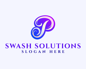 Script Swash Letter P logo