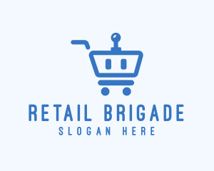 Robot Shopping Cart logo design