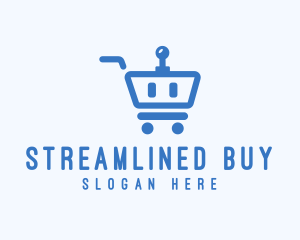 Robot Shopping Cart logo design