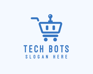 Robot Shopping Cart logo design