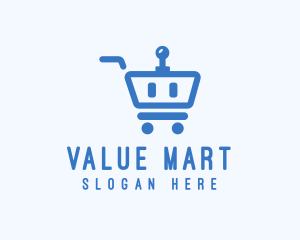 Robot Shopping Cart logo design