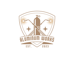 Welding Blowtorch Shield logo design